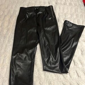 Zara Zipper Waist Flair Leather Pants